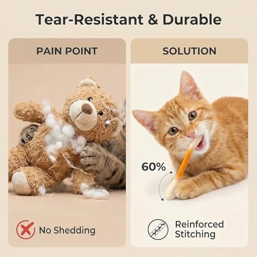 Cotton Swabs Cat Toys with Catnip, Giant Kitten Chew Sticks, Durable Dental Teething Ropes, Indoor Boredom & Dental Care, Pet Play Gift Accessories 6 Pack(Beige) - color: beige