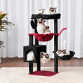 Heybly Cat Tree, 40" Tower with All-Sisal Wrapped Scratching Post HCT006SBR - color: Black and Red, size: 39.4 inch