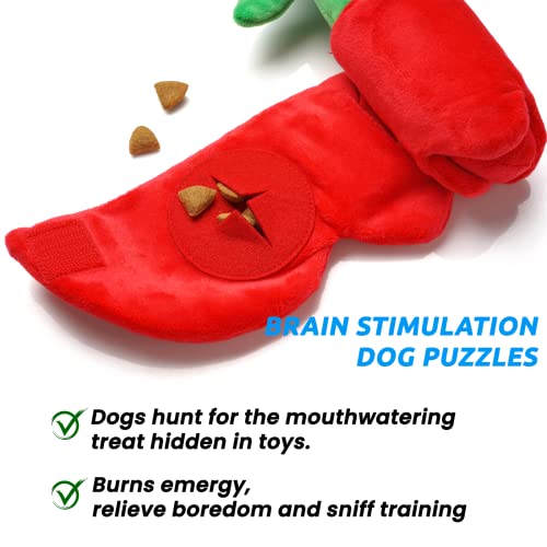 Dog Toys, Dog Puzzle Toys, Valentine Day Dog Toys, Enrichment Squeaky Crinkle Plush Treat Dispensing Mental Stimulation Dog Toy, Rose - style: Rose
