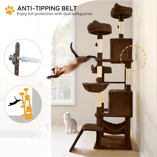 YITAHOME 75-Inch Tall Cat Tree Indoor - color: Black, size: 75 inch