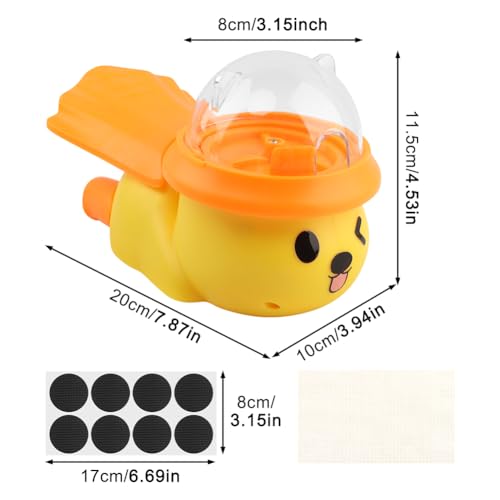 Dog Interactive Treat Dispenser Toy, Interactive Dog Toys Food Puzzle Do g Treat Dispenser Slow Feeder for Small Medium Dogs Cats IQ Training Reduces Bloating for Healthy Eating (Yellow)