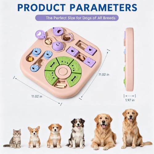 Interactive Cat Puzzle Toy, Maze Slow Feeder, 11.02 in - color: light pink