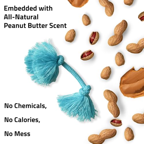 Playology Tug Rope Dog Toys for Small Dogs - Small, Peanut Butter Scent - size: Small, style: Peanut Butter