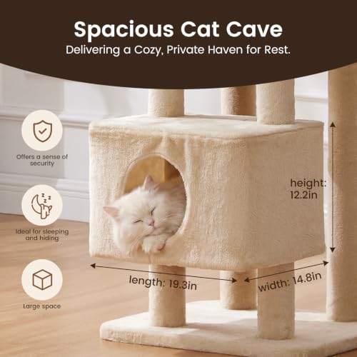65in Large Cat Tree Heavy Duty Tower Condo & Sisal Posts for Cats - color: Grey-Plus