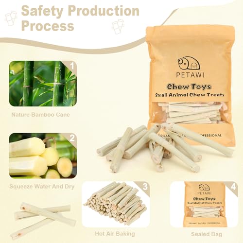 900g Sweet Bamboo Chew Sticks for Rabbits, Chinchilla Rabbit Guinea Pig Chews Sticks Toys, Natural Bunny Chews for Rabbit Molar Treats Hamster Snacks for Teeth Small Animals
