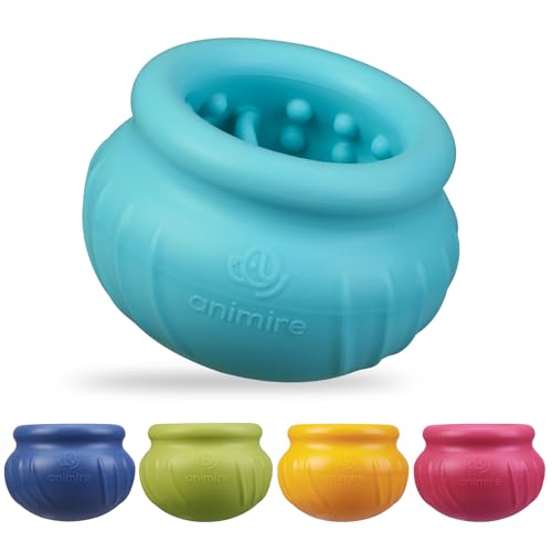 Wobbly Dog Enrichment Lick Toy, Stuffable Frozen Lick Bowl to Keep Dogs Busy, Long-Lasting Interactive Treat Dispensing Dog Toy, Silicone Fetch Catch Chew Toy(Teal,S) - color: Teal, size: S