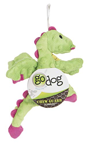 goDog Bubble Plush Dragons Squeaky Dog Toy, Chew Guard Technology - Bright Green, Small - color: Bright Green, size: Small