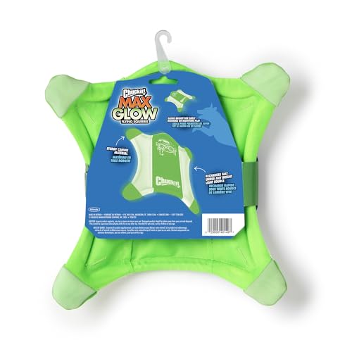 Chuckit! Flying Glow Squirrel Fetch Dog Toy, Medium 10.5", Glows in Dark - style: Flying Glow Squirrel