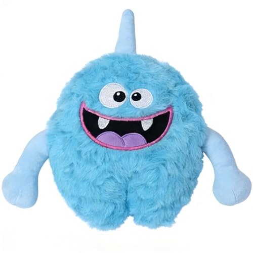 Monster Stuffed Squeaky Dog Toy, Crinkle Dog Plush Toy, Light Blue - color: Light Blue