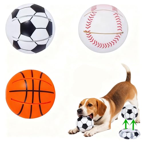 3 Pack Flying Saucer Ball for Dogs, Pet Flying Discs Toys, Interactive Dog Disc Saucer Ball and Basketball Chewing Toy, Foldable Dogs Games Toys Outdoor Sports Exercise No Light