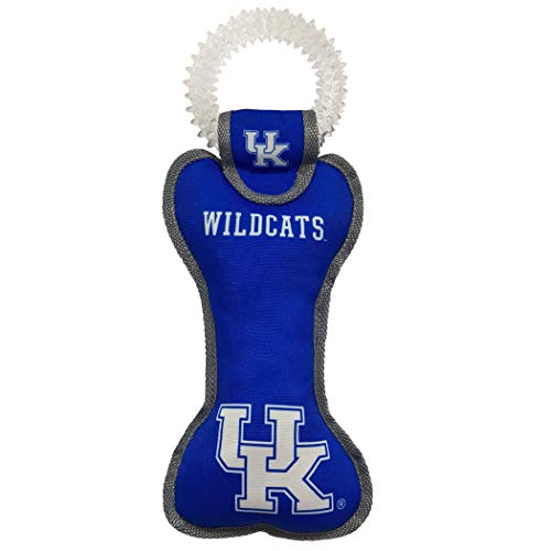 Pets First NCAA Kentucky Wildcats Dental Dog TUG Toy with Squeaker. Tough PET Toy for Healthy Fun, Teething & Cleaning Pets Teeth & Gum - color: Kentucky Wildcats