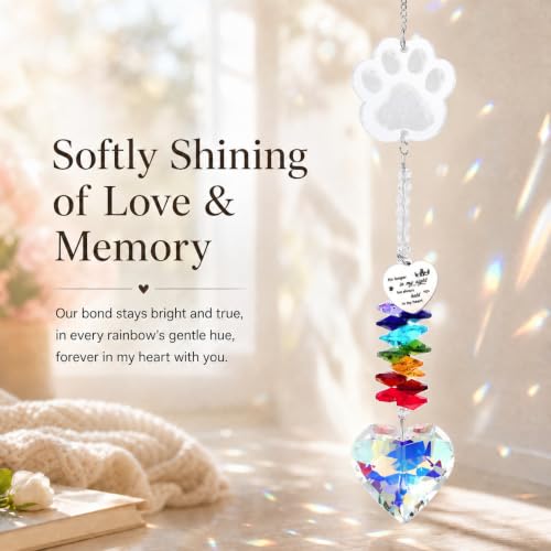 Dog Memorial Gifts for Loss of Dog, Dog Loss Memorial Suncatcher - color: Clear Cat Paw