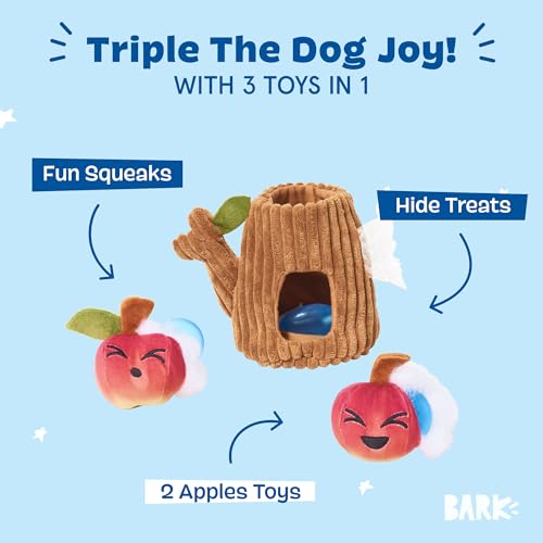 BarkBox Them Apples 3-in-1 Interactive Plush Dog Toy - color: Them Apples