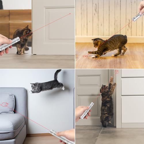 TBTeek Cat Toy 7 Light Modes & Adjustable Patterns Cat Mouse Toy (2 Pack) - size: 2pcs red light