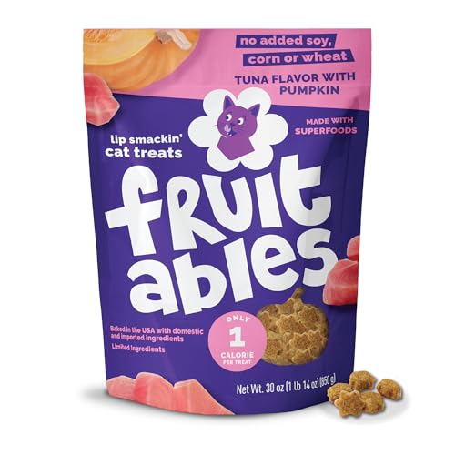 Fruitables Crunchy Cat Treats, Healthy Cat Treats, Tuna & Pumpkin, 30oz - size: 1.88 Pound (Pack of 1), style: Tuna & Pumpkin