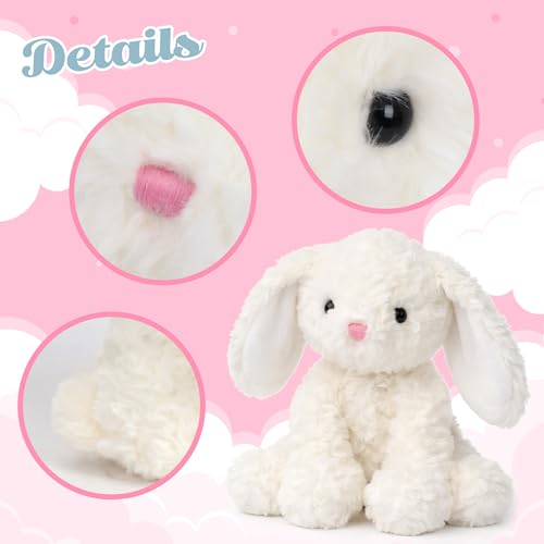 Hopearl Adorable Bunny Plush Toy Floppy Ultra Soft Rabbit Stuffed Animal Holiday Birthday Gift for for Boys Girls Kids Toddlers, White, 9'' - style: White Bunny