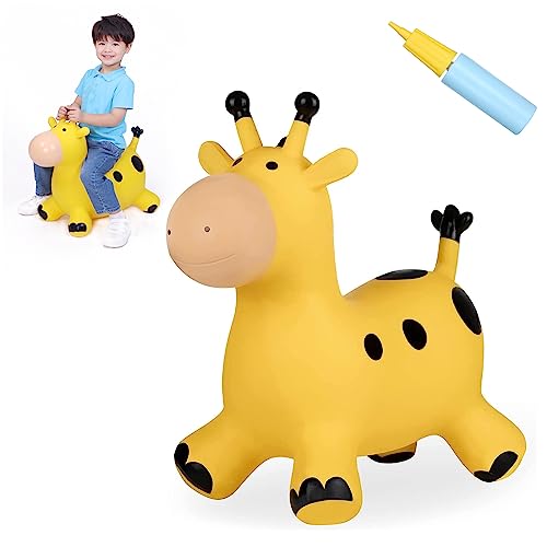 INPANY Bouncy Giraffe Hopper, Gifts Toy for Kid, Pump Included(Yellow) - color: Giraffe
