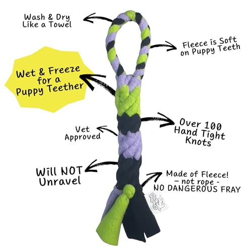 Patented Fleece Tug Toy for Dogs (Lavender) - color: LAVENDER