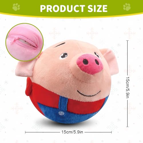 Dog Toys for Small Large Dogs,Puppy Toys to Keep Them Busy,Moving Interactive Squeaky Dog Toy,Active Moving Pet Plush Toy,Small Dog Toys (Blue Pig) - color: Blue Pig