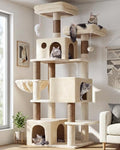Globlazer F71 Cat Tree Tall, 71in Cat Tower for Indoor Cats, Beige - color: Beige