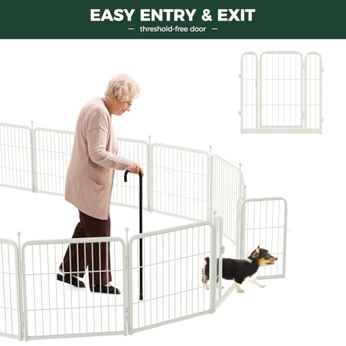 FXW Rollick Dog Playpen, Indoor, Yard & RV Camping, 24" H, 8 Panels - color: White, size: 24"H