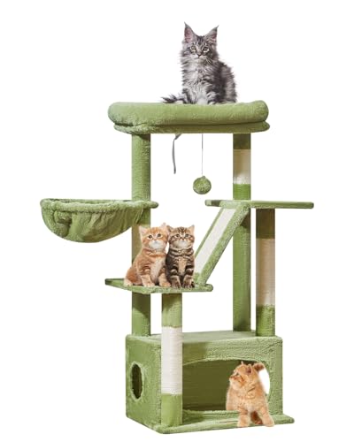 Taoqimiao Cat Tree, 38.5In Cat Tower for Indoor Cats, Suitable for Kittens - color: Green, size: 38.5 Inches