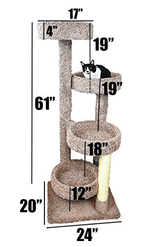 New Cat Condos 190113-Neutral Color Solid Wood Large Cat Playground, Neutral, Large - color: Neutral