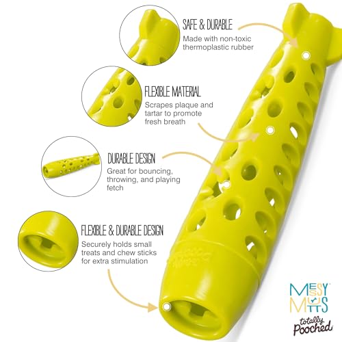 Messy Mutts Totally Pooched Stuff n Chew Rocket Stick, 10 Inch, Green - color: Green