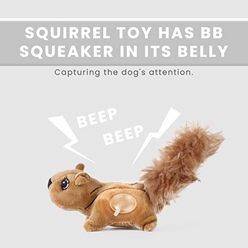 Laifug Hidden Squirrel Plush Dog Toy， Interactive Squeaky Dog Toy Hide and Seek, L - color: Squirrel, size: L