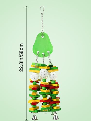 Large Bird Parrot Toys for Cockatoos African Grey Macaws Amazon Parrots - color: Green