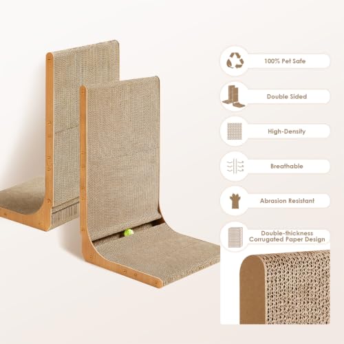 EHEYCIGA Extra Wide 16.5in Cardboard Cat Scratcher for Indoor Cats, Brown - color: Brown, size: 16.6x16.5x26.8