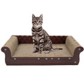 COOZMENT Scratching Sofa, Couch Shaped Thick Scratching Cardboard, Lounge Bed for Indoor Rest&Play, Sofa Scratcher Pad (Brown, 27.6" L X 12.2" W X 7.4" H) - color: Brown-Medium