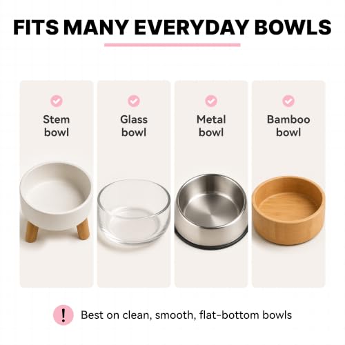 Slow Feeder Insert for Cat and Dog Bowls, Medium 4.8 Inch, Pink - color: Pink, Medium