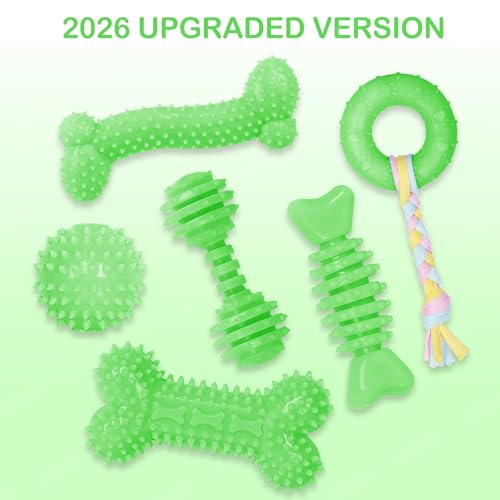 Puppy Toys, 6 Pack Dog Chew Toys, Teething Toys for Small Dogs, Green - color: Green, size: Small（6Pack）