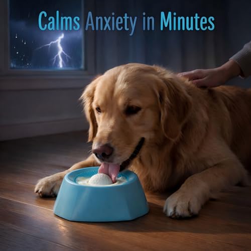 Slow Feeder Dog Bowls - Lick Sphere for Dogs Dog Licking Toy & Lick Bowl for Dogs - Interactive Dog Enrichment Toys & Lick Mat for Dogs Alternative - Anxiety Relief, Training & Healthy Digestion - color: Blue