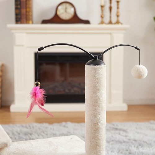 YUNIQUE Multi-Functional Cat Tree Tower, Big Cat Condo with Scratching Board, Rotating Toy & Deep Hammock, Luxury Perch Kitty Furniture for Indoor Cats (White) - color: 288 White