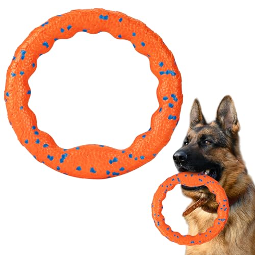 FUSOTO Dog Ring Toy, Indestructible Flying Discs for Throwing Catching - color: Orange - φ9 inches