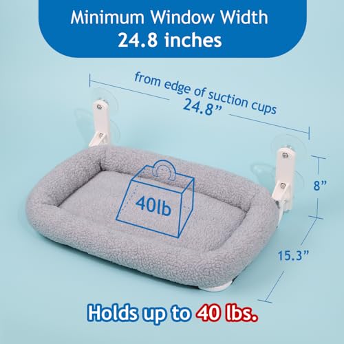 Zakkart Foldable Cat Hammock for Window (Gray Bolster Bed, Large) - color: Gray Bolster Bed, size: Large