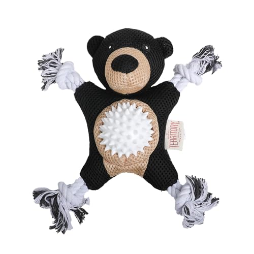 Territory 2 in 1 No Stuffing Removable Fetch Ball Tug Dog Toy for Small Medium Large Dogs, Black Bear - style: Black Bear