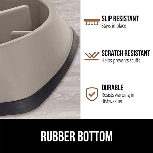 GORILLA GRIP® Patented Slow Feeder Dog and Cat Bowl, BPA Free, 2 Cup Beige - color: Beige, size: 2 Cup