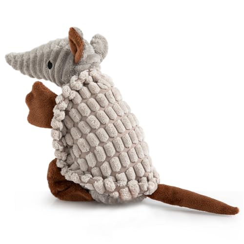 Hollypet Armadillo Squeaky Puppy Dog Toys for Small Medium Dogs, 8" - color: Light Gray, size: 8 IN
