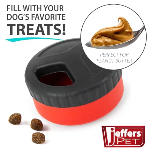 Jeffers Pet Natural Rubber Dog Chew Toy – Red Hocky Disc, Large – Treat Dispensing, Vanilla Scent, Durable, Non-Toxic, Dishwasher Safe, Interactive Fetch & Tug Toy - Perfect for Training - color: Red, size: Large