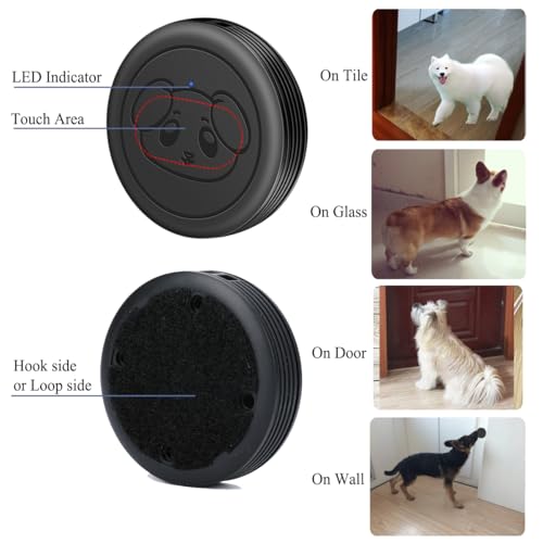 Dog Door Bell, Wireless Doggie Doorbells for Potty Training, Door Bell for Dogs to Go Outside, Dog Bells with 1 Receiver and 2 Waterproof Transmitters - color: Black, size: 1 Receiver + 2 Transmitters