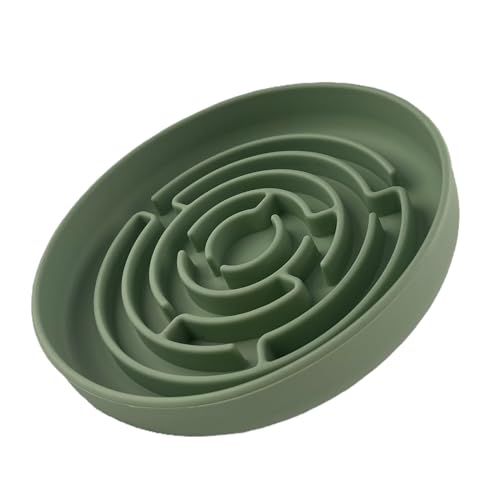 Pet Puzzle Bowl, 2 Cups Silicone Slow Feeder Dog Cat Bowl with Suction Cups, Non Slip Puzzle Bottle Lick Mat for Boredom and Anxiety Reduce,Preventing Choking, Dishwasher Safe (Green)