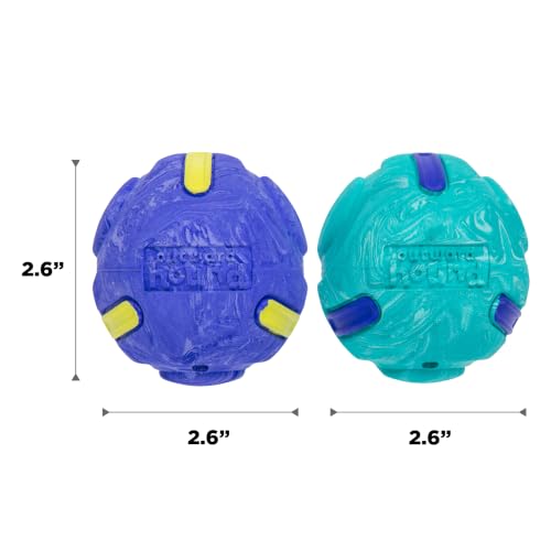 Outward Hound FlyFetch Rubber Fetch Ballz Dog Toy, Bounces & Floats, Launcher Compatible, 2.6", 2-Pack