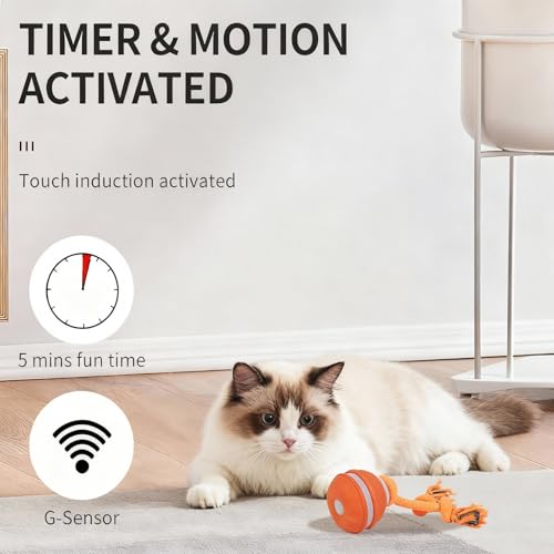 Interactive Dog & Cat Toy, Auto Chirping Ball, Rechargeable Self Play - color: 1 Blue