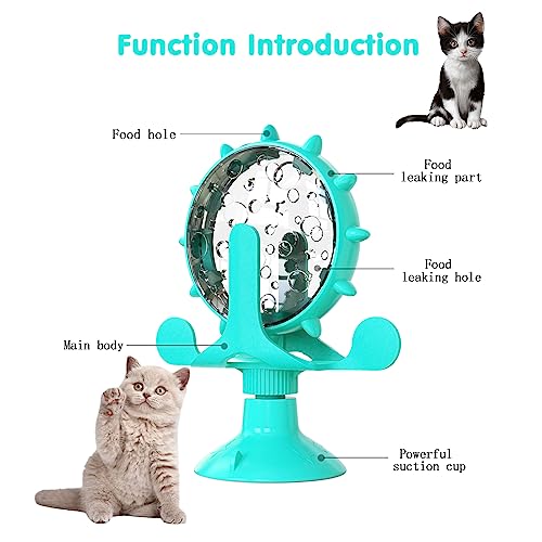 Cat Dog Treat Dispenser Toy - Cat Interactive Feeder (Lake Blue) - color: Lake Blue