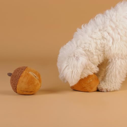 CHEWFFON Interactive Dog Toy, Enrichment Crinkle Treat Puzzle Toys - style: Acorn