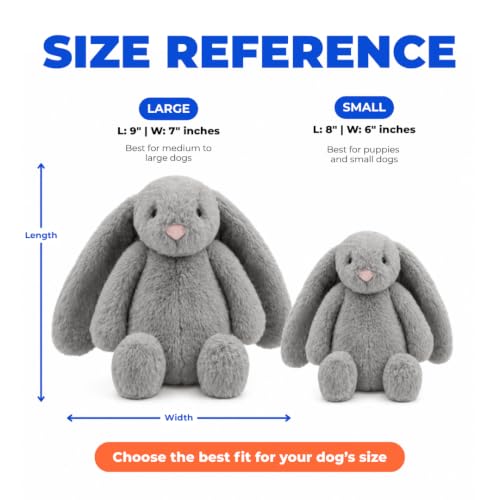 Best Pet Supplies Bunny Buddy Squeaky Plush Dog Toy - Gray - color: Bunny (Gray), size: Large