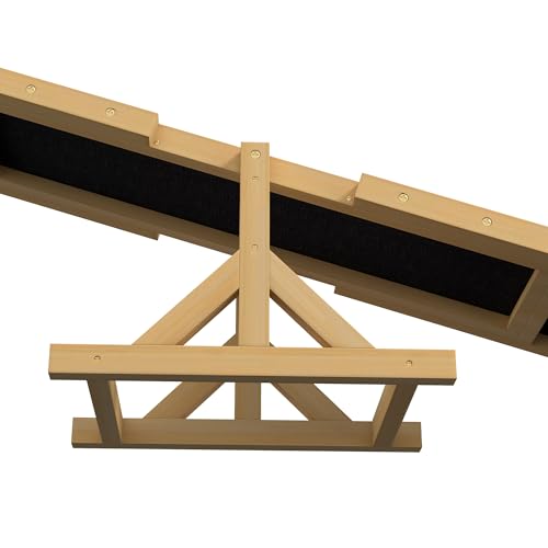 Havemies 71 Inch Wooden Dog Agility Seesaw with Anti-Slip Surface,Outdoor Training Teeter - color: Yellow